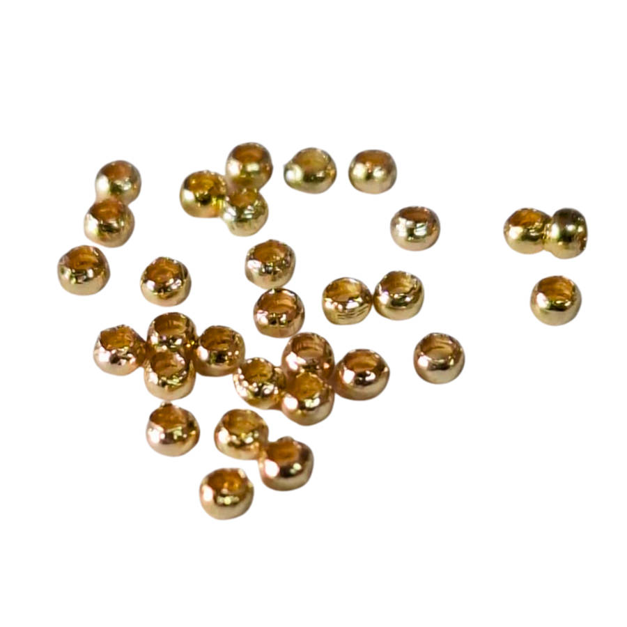 30 Round crimps in 2.1mm bright Gold color, Base metal