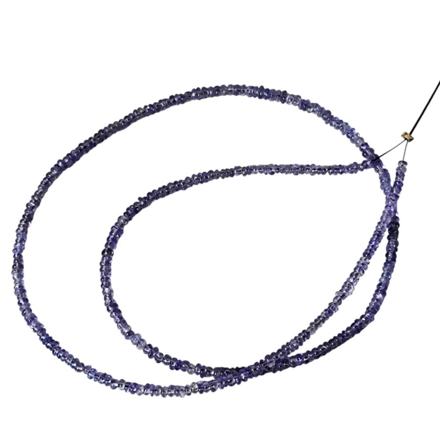 Tanzanite smooth rondelle bead strand, 3-3.2mm, 40cm