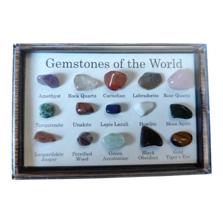 Gems from around  the world collectors box, 5.5 x 8.1cm