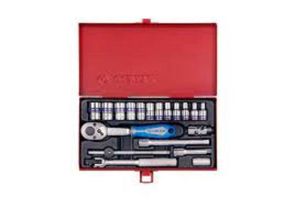 KING TONY SOCKET SET 1/4 METRIC 4 13MM 19PC 6P | 2521MR
