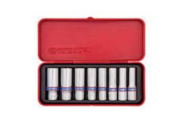 KING TONY SOCKET SET 8PC 3/8 DEEP 10 19MM 6P | 3508MR