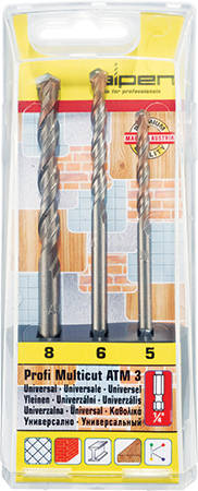 ALPEN - MULTICUT DRILL BIT SET 3 PIECE HEX SHANK 5 6 8MMALP ATM3