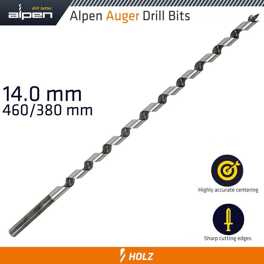 ALPEN - WOOD AUGER DRILL BIT 14 X 450MMALP22614