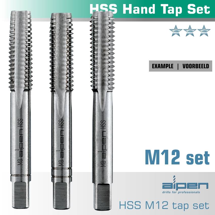 ALPEN - HAND TAP SET IN POUCH M12 HSS 1.75MM PITCHALP70712