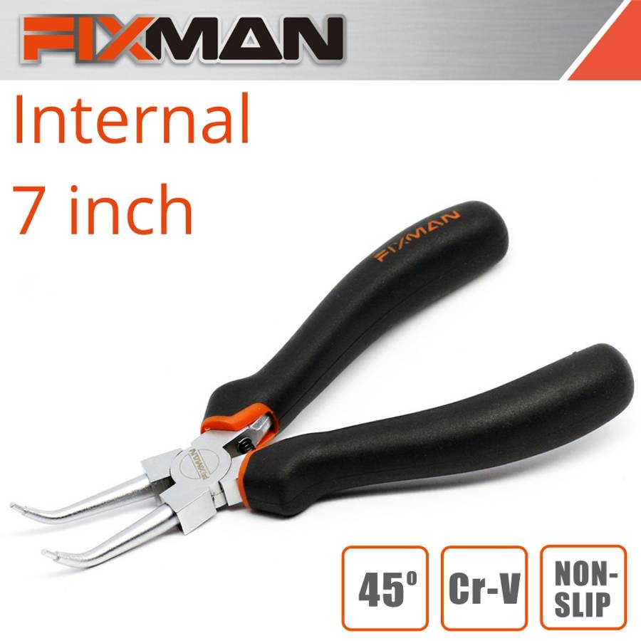 FIXMAN INTERNAL CIRCLIP PLIERS 7" /175MM X 45 DEGFIX A0702