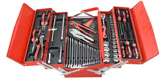 GEDORE RED - Tool box with 5 compartments with tools 62 pieces3365004