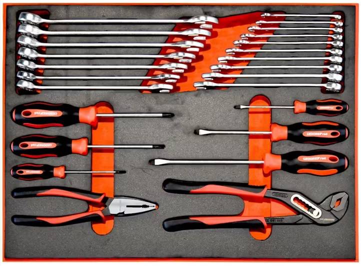 GEDORE RED - Black Tool Trolley with 6 drawers with 119 pieces3365009