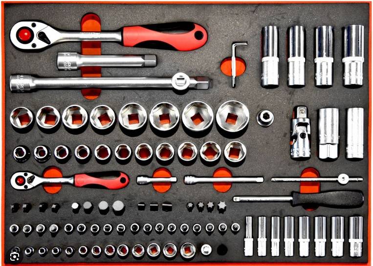 GEDORE RED - Black Tool Trolley with 6 drawers with 119 pieces3365009