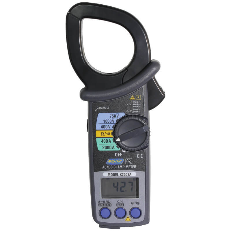 MAJOR-TECH - 2000A AC/DC Clamp Meter, CAT IV 600VK2003A