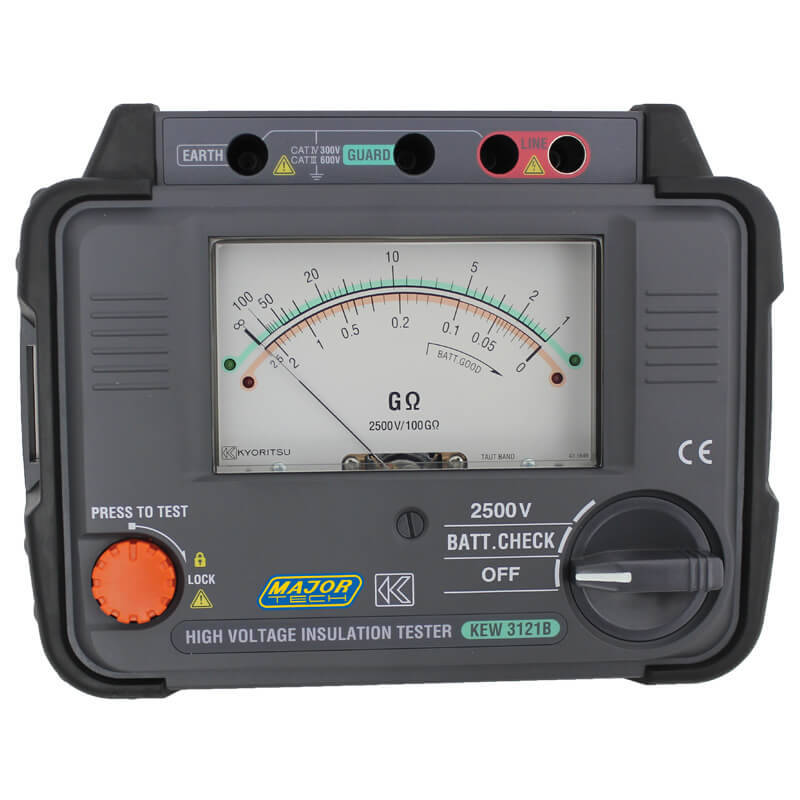 MAJOR-TECH - 2.5KV Analogue Insulation Tester, CAT IV 300VK3121