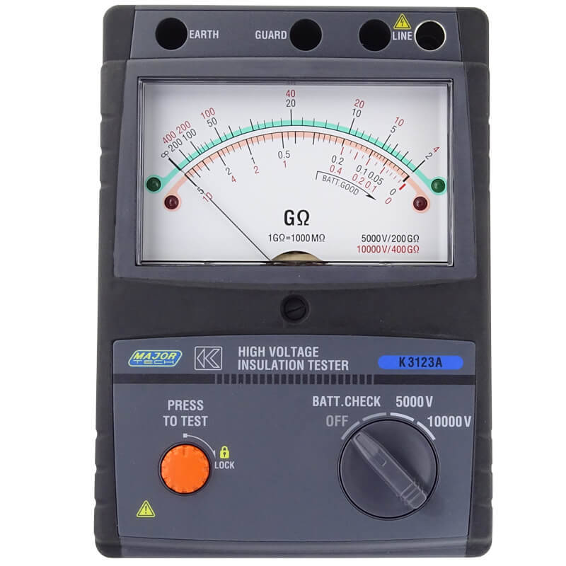 MAJOR-TECH - 10KV Analogue Insulation Tester, CAT III 300VK3123