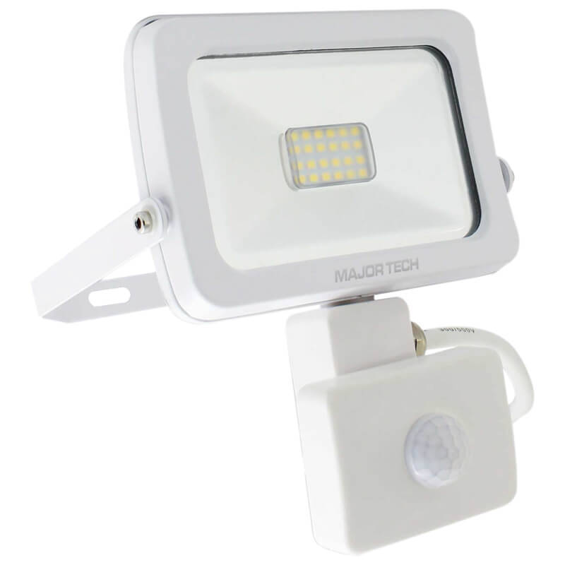 MAJOR-TECH - 10W LED Floodlight with PIR Sensor 4000KSLF10CW
