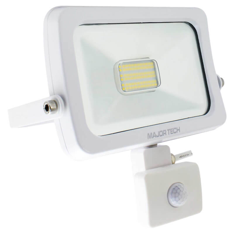 MAJOR-TECH - 30W LED Floodlight with PIR Sensor 4000KSLF30CW