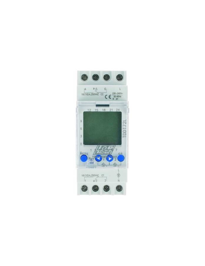 HellermannTyton Timer Digital 7 Day Dual Relay Din Rail MountedTDDT72L