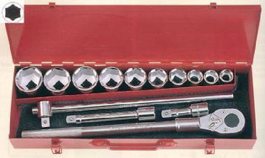 FORCE 14PC 3/4 DR SOCKET SET 6PT 22 24 27 30 32 36 38 41 46 50MM  FO61415
