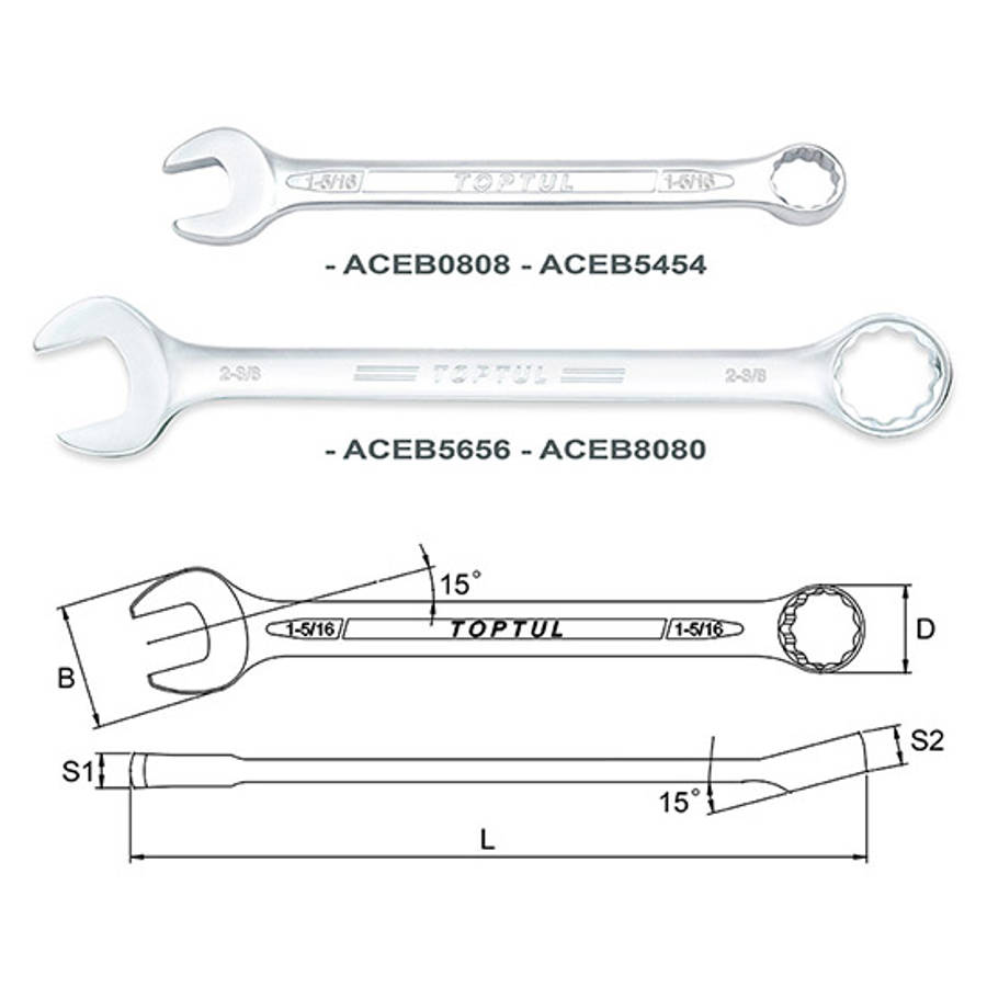 TOPTUL - 5/16 SAE STD.COMB.WRENCH        ACEB1010