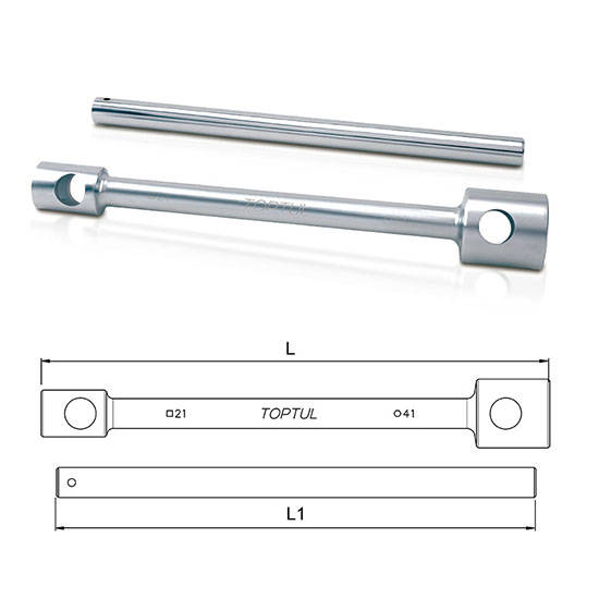 TOPTUL - 38(HEX) x 21(SQ) DOUBLE END TRUCK WRENCH        CTIB3821