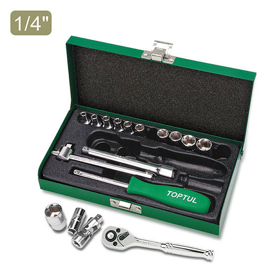 TOPTUL - 17 PC 1/4 DR SOCKET SET        GCAD1701