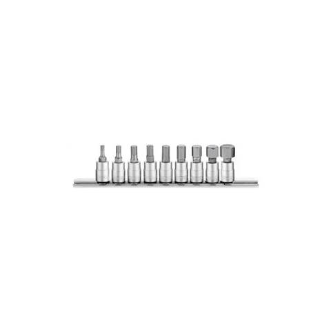 TENG TOOLS - 9PC 1/4Inch Drive Hex Bit Socket Set On Clip Rail - M1409HN