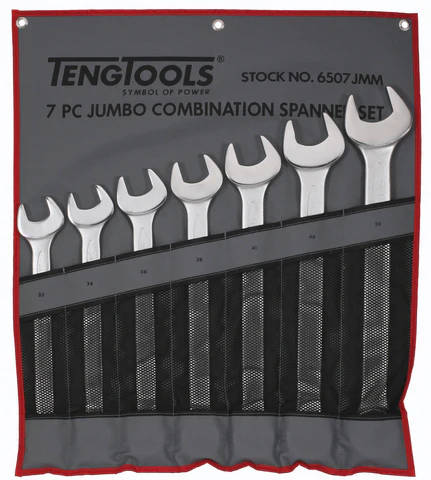 TENG TOOLS - 7PC Combination Spanner Set 33-50MM - Tool Roll -  6507JMM