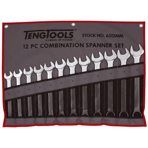 TENG TOOLS - 12PC Combination Spanner Set 20-32mm - Tool Roll - 6512MM