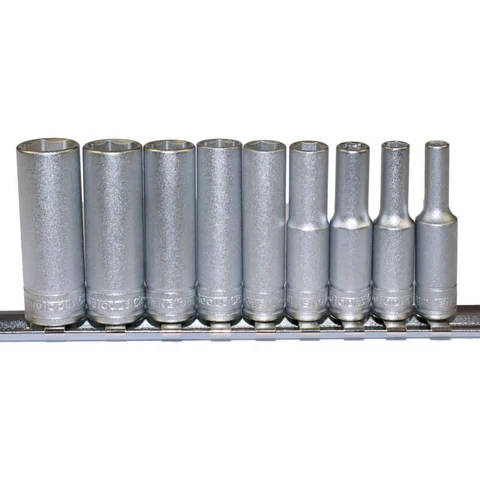 TENG TOOLS - 9PC 1/4inch Drive Deep Socket Set - Rail - M1407