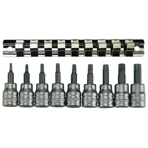 TENG TOOLS - 9PC 3/8inch Drive Clip/Tx Bit Socket Set - M3813TX