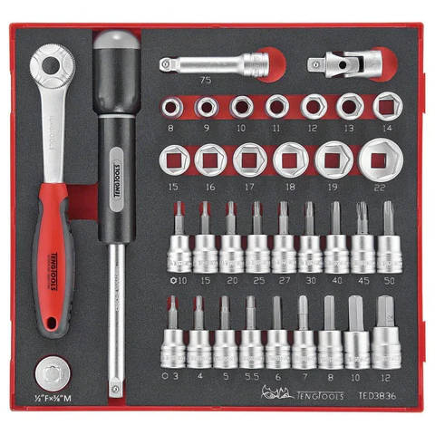 TENG TOOLS - 36PC 3/8inch Drive Socket Set in EVA - TED3836