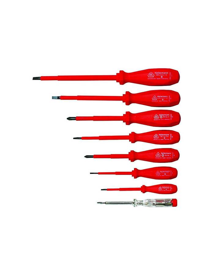 HellermannTyton - Screwdriver Set Insulated 1000VAC 1500VDC 7 Piece - INSSET