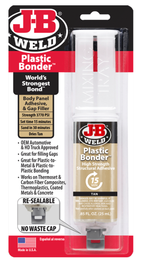 JB WELD - PlasticBonder (Tan)  Syringe - JBW50133