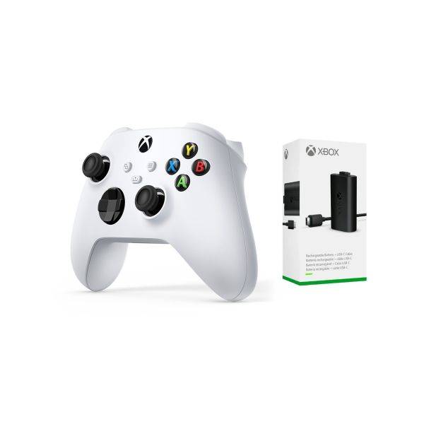Wireless Controller Robot White + Charging Kit (XBS)