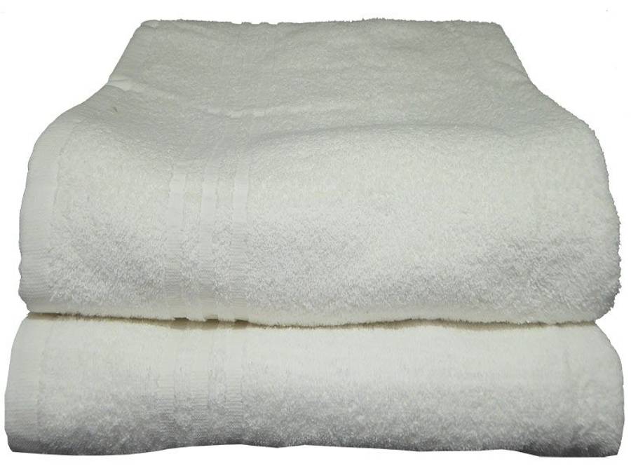 Bunty's Surplus Bath Sheet - Design 001 - 100x150cm - White - 0900gms - 02 Pc Pack