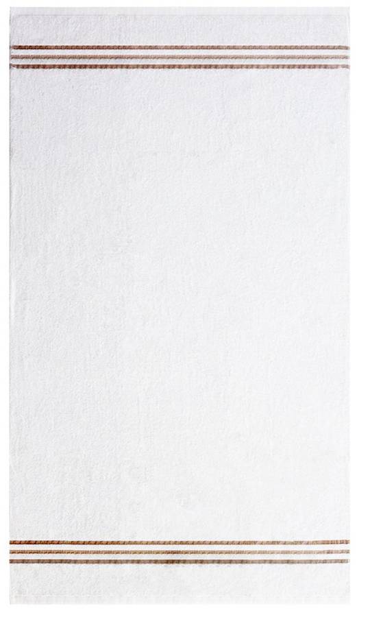 Bunty's Surplus Bath Sheet - Design 001 - 100x140cm - 430GSM - White (Beige Border) - 0600gms