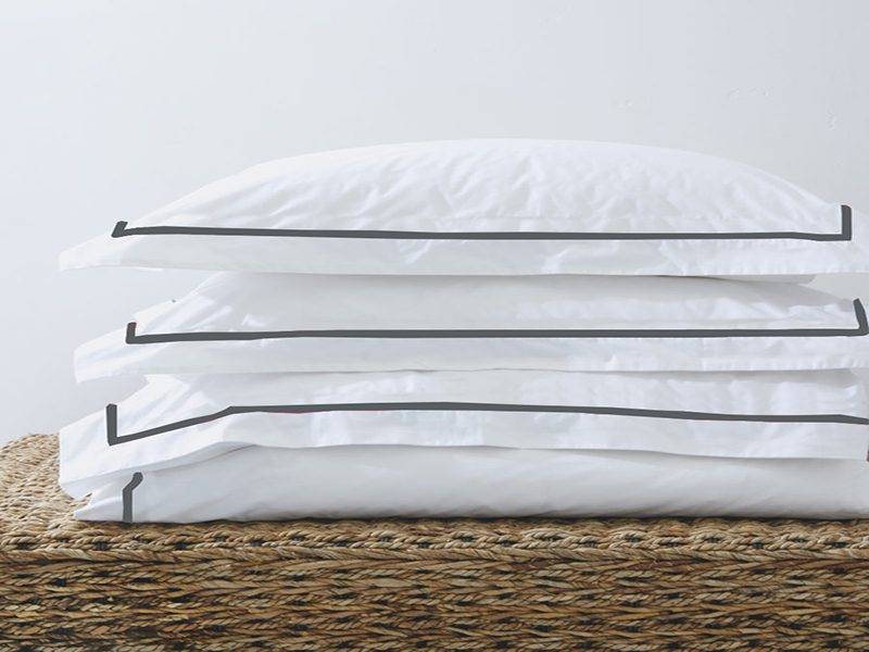 Rey's Fine Linen - Premium Collection - Oxford Castlerock Satin Stitch Duvet Cover Set