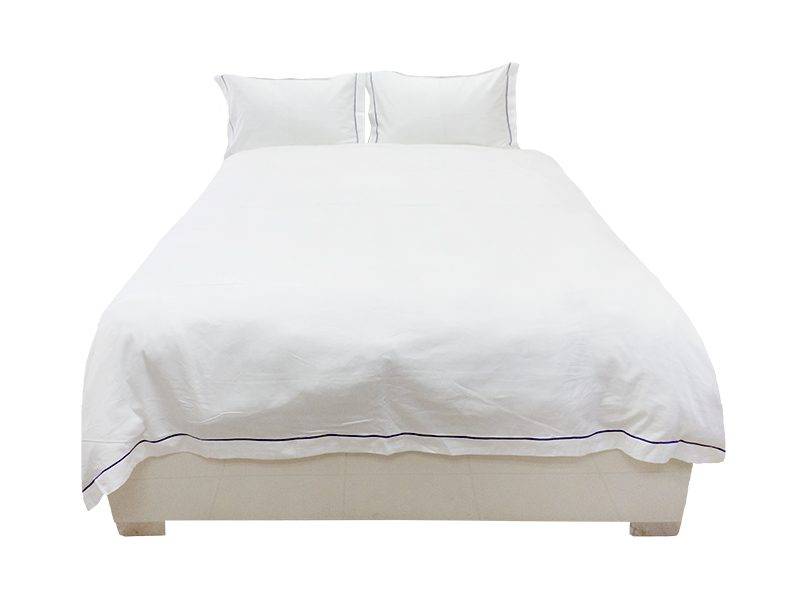 Rey's Fine Linen - Premium Collection - Oxford Castlerock Satin Stitch Duvet Cover Set