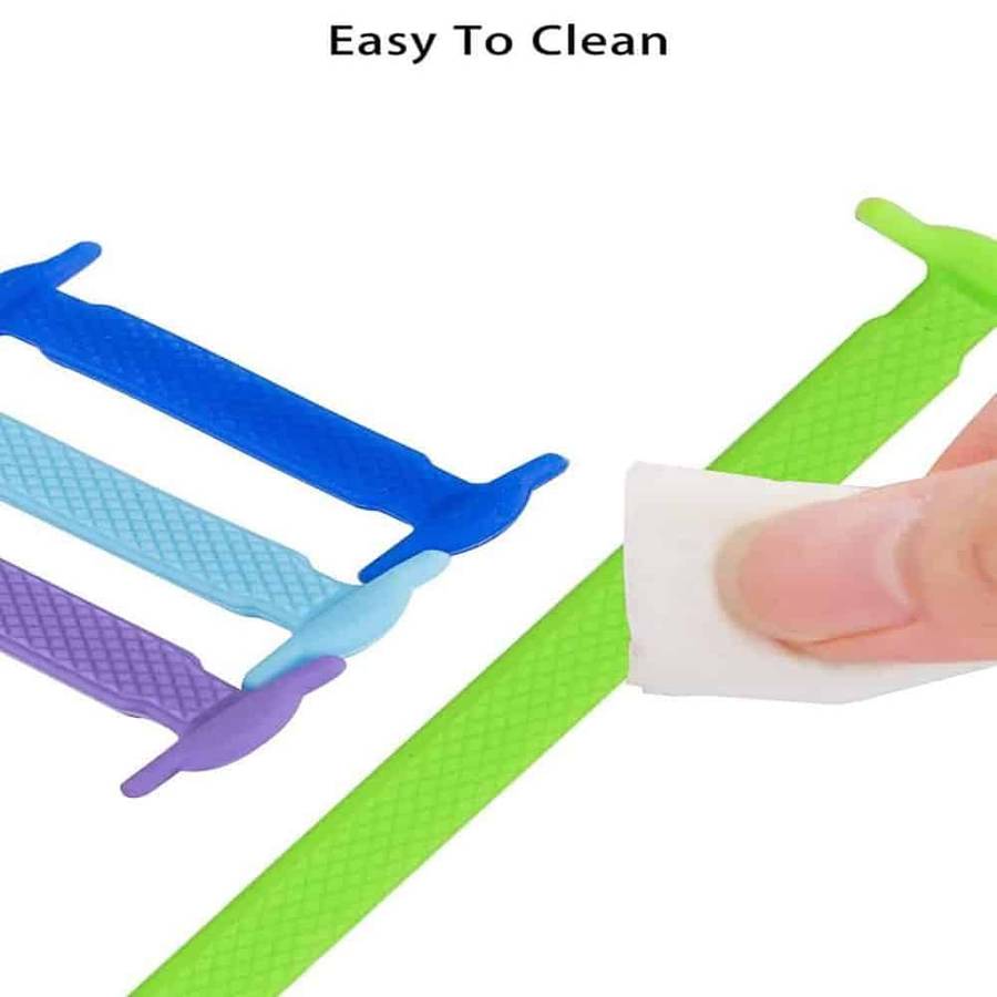 elastic lazy no-tie silicone speed laces - Light blue (Kids)