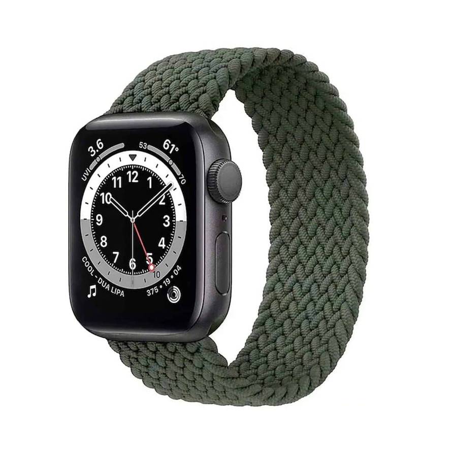 20mm Universal watch braided elastic loop watch strap - Black (135mm)