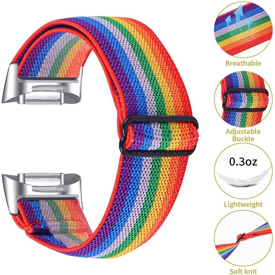 Killer Deals Nylon Band for Fitbit Charge 5 - Rainbow