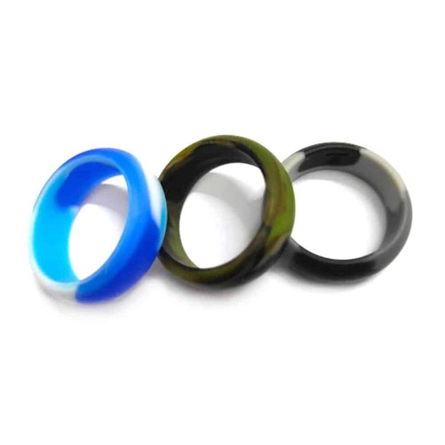 Killer Deals Silicone Camo Ring Set of 3 Size USA 12 RSA Y - Color:Camo Green,Camo Blue,Camo Black