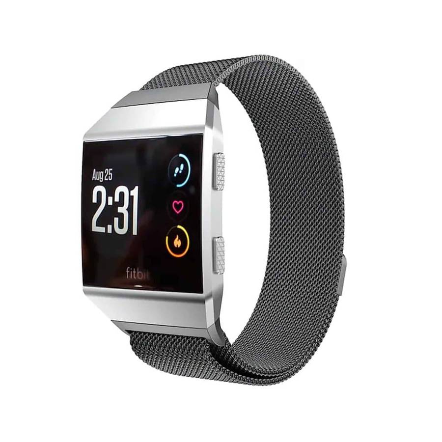 Fitbit Ionic replacement stainless-steel Milanese strap - Black x2 Combo