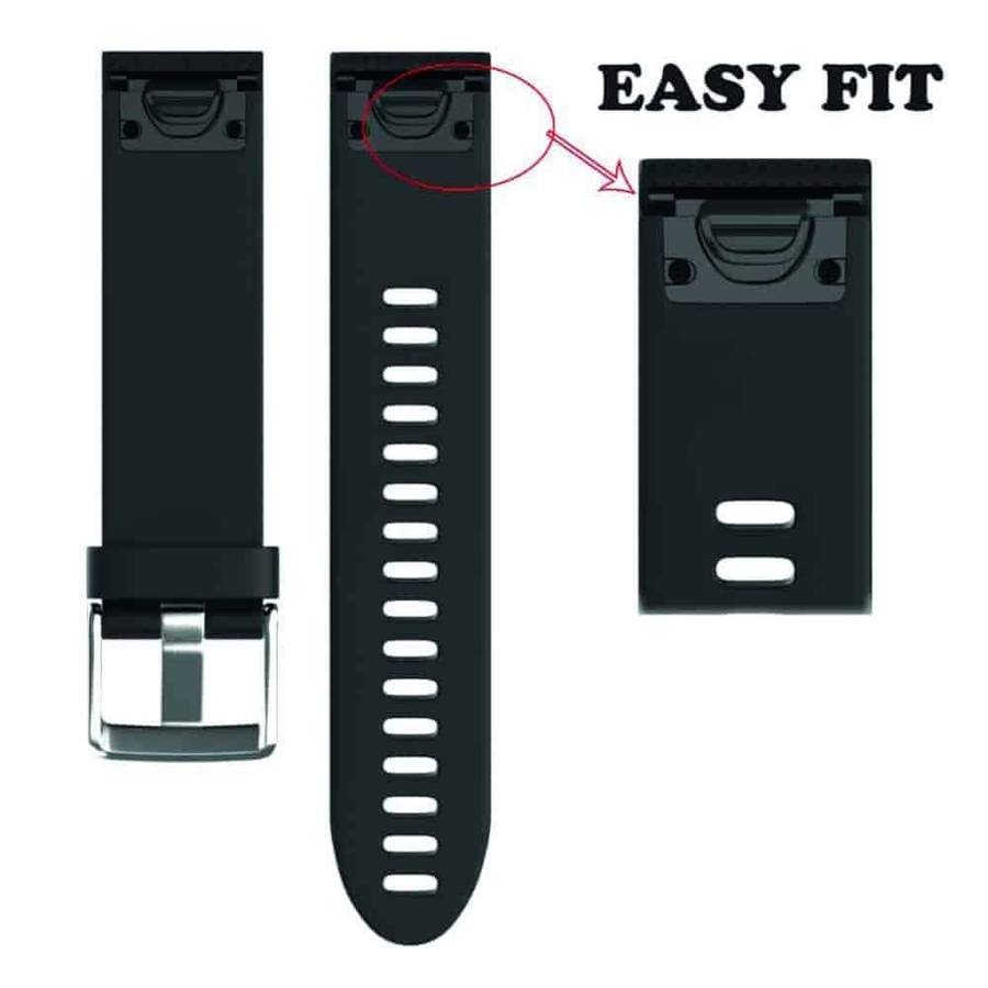 Silicone Strap for 20mm Garmin Fenix 5S/6S-Black