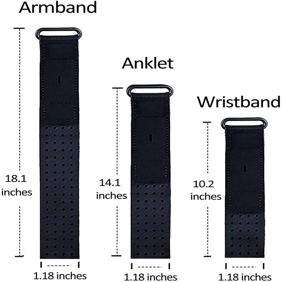 Fitbit Inspire/Charge 2/Alta nylon velcro strap - Black