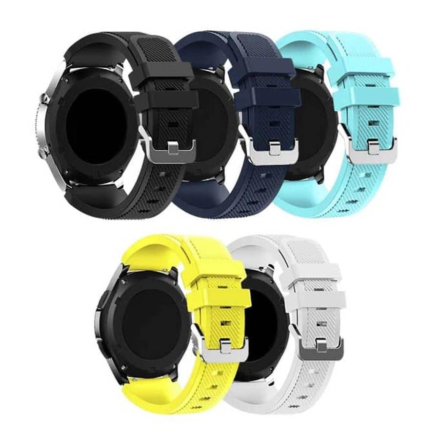 Silicone Strap for Samsung Gear S3 Frontier, Amazfit Stratos 2/2S Pace (S/M) -Black