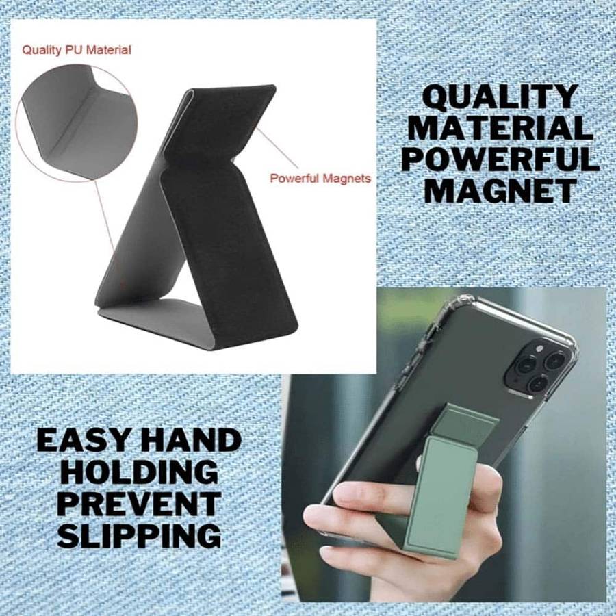 Killer Deals Magnetic Stick-On Foldable Vegan Leather Universal Phone/Tablet Stand