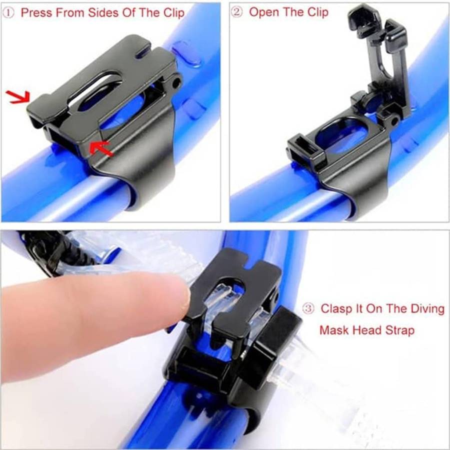 Quick Release Universal Scuba Diving Snorkel Mask Clips x2