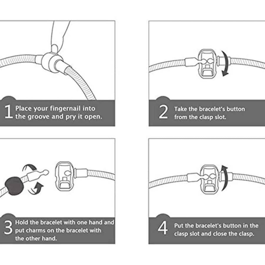 Murano Crystals Carved Plated Snake Chain Fashion Charm Bracelet - Pink