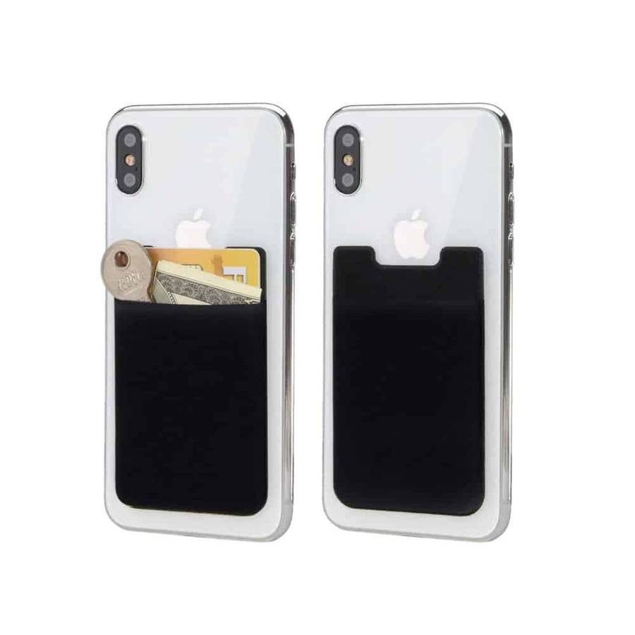 Adhesive RFID Blocking Lycra Wallet for iPhone/Smartphone- Black x5 - Combo