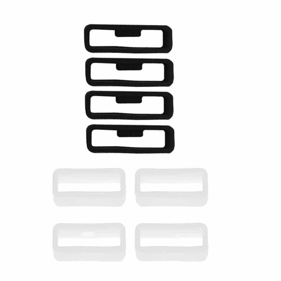 18mm universal watch silicone strap loop keepers - (x4) White