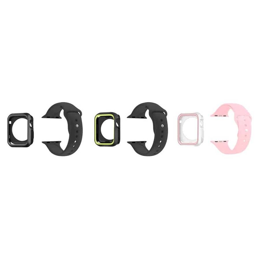 Killer Deals Silicone Strap & Case for 38mm Apple Watch- Black & Grey