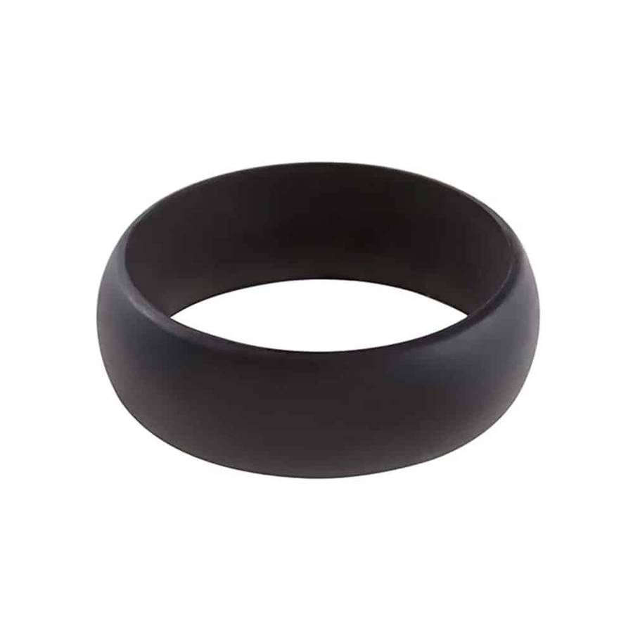 Killer Deals Men's Wedding Exercise Silicone Ring- 8mm- Black- Q